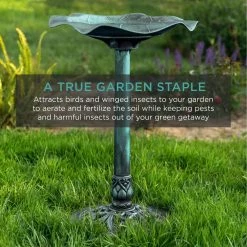 Lily Leaf Green Pedestal Birdbath by Best Choice Products -Cheap Bird & Wildlife Supplies Store best choice products bird bath fountains sky4833 fa 1000