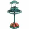 Solar Green Pedestal Fountain Birdbath by Best Choice Products