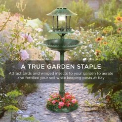 Solar Green Pedestal Fountain Birdbath by Best Choice Products -Cheap Bird & Wildlife Supplies Store best choice products bird bath fountains sky5950 fa 1000