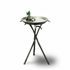 Cool Frog Freestanding Bird Bath by Unbranded