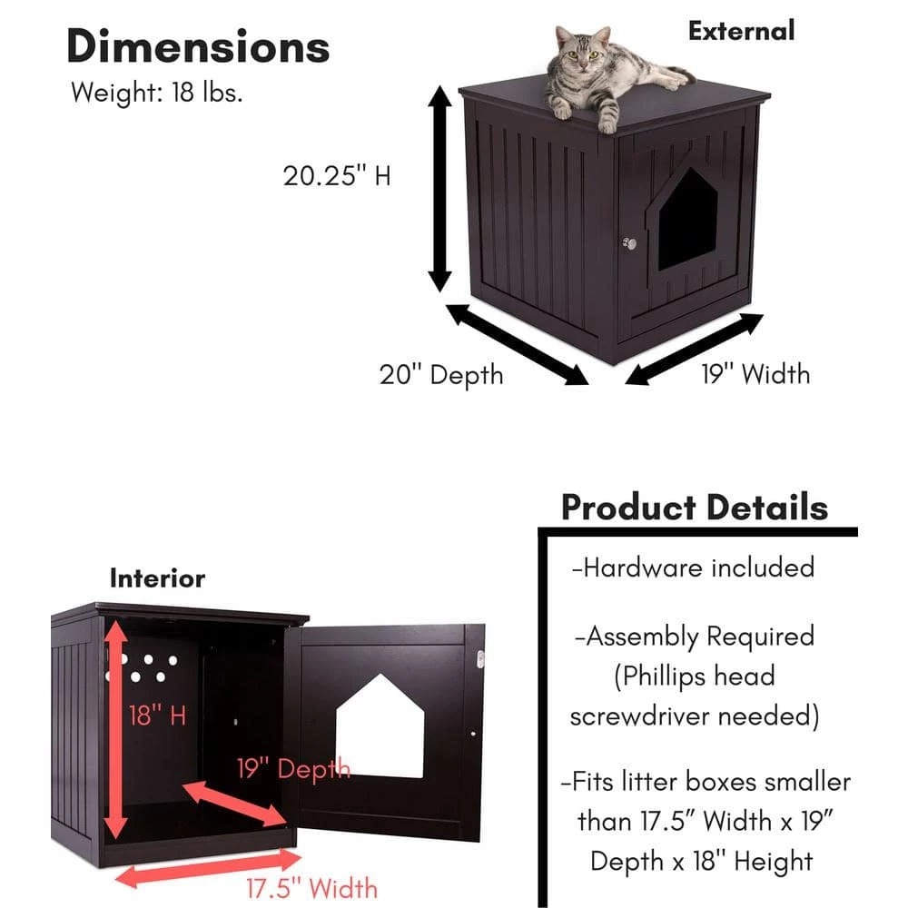 Cat House (Espresso) by BirdRock Home 4 Cat House (Espresso) by BirdRock Home - Image 4