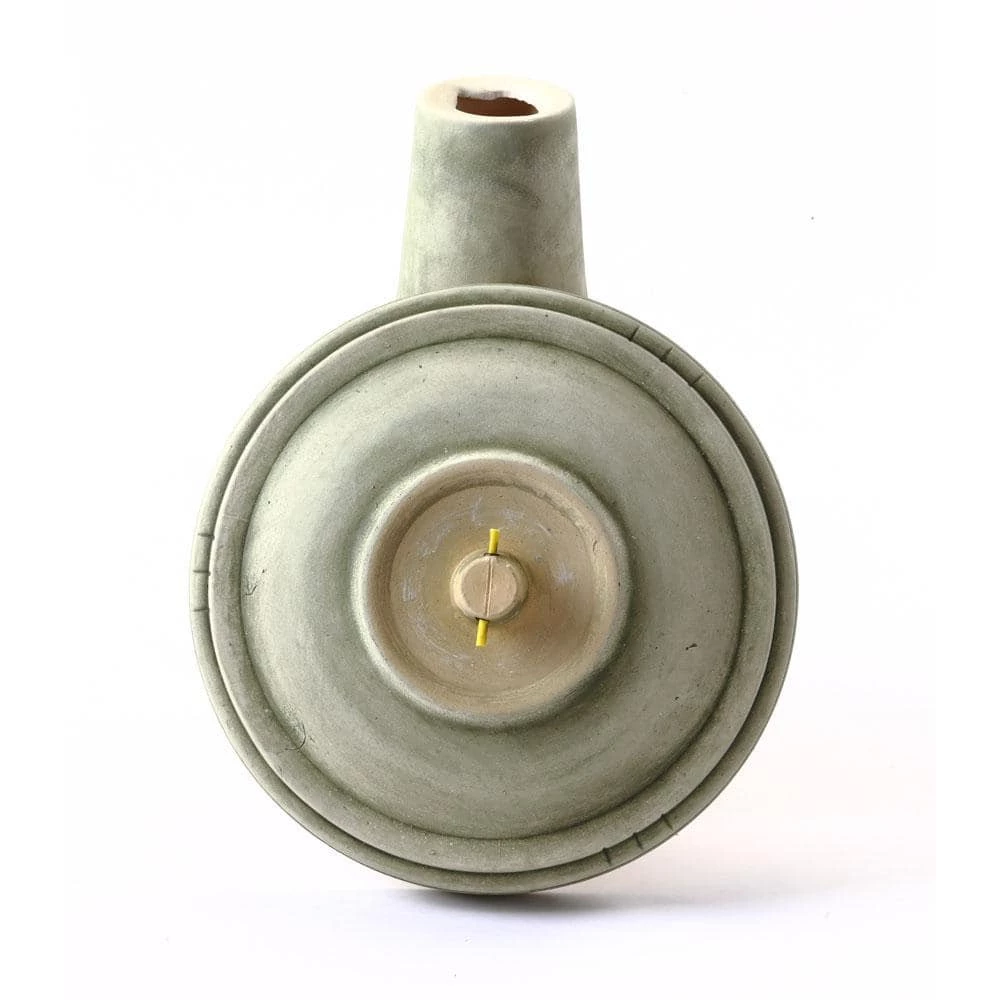 Large Green Burley Clay Hand Painted Bluebird Bird Bath by BIRDS choice 4 Large Green Burley Clay Hand Painted Bluebird Bird Bath by BIRDS choice - Image 4