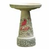 Clay Summer Cardinal Hand-Painted Birdbath by BIRDS choice