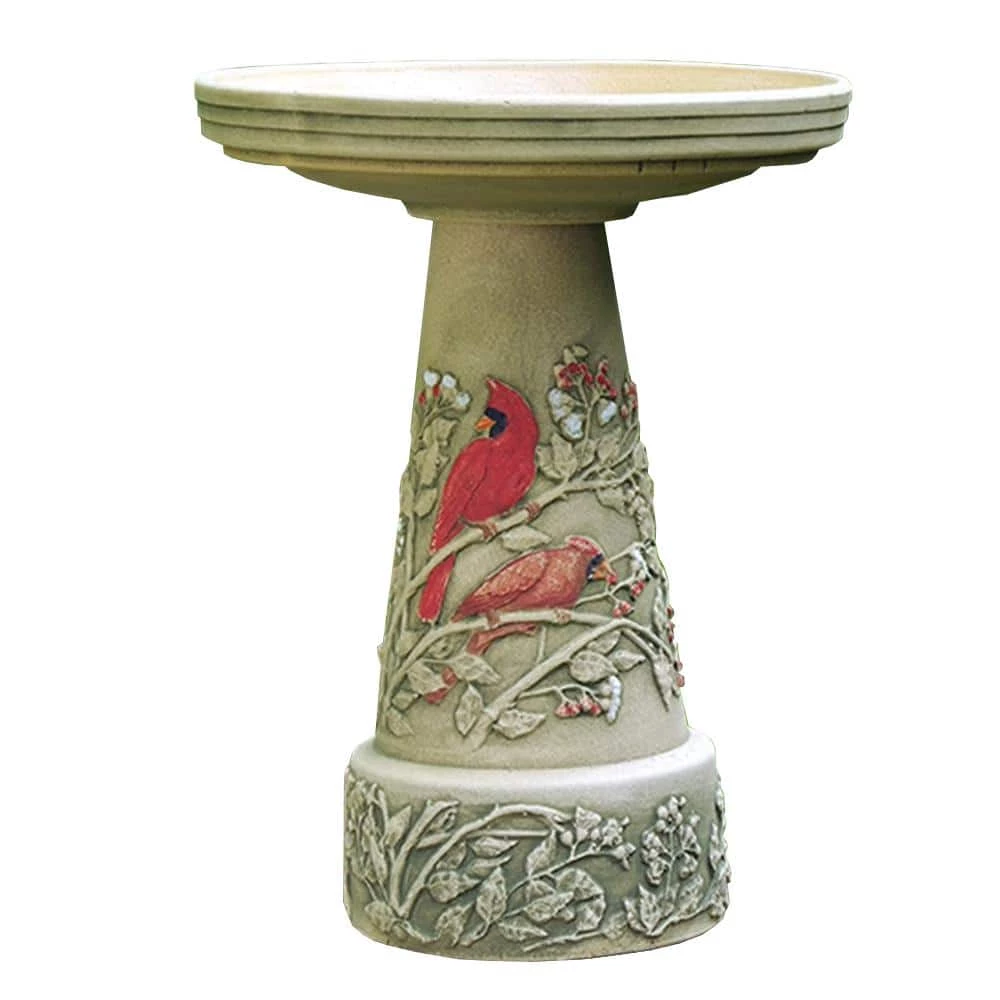 Clay Summer Cardinal Hand-Painted Birdbath by BIRDS choice 1 Clay Summer Cardinal Hand-Painted Birdbath by BIRDS choice