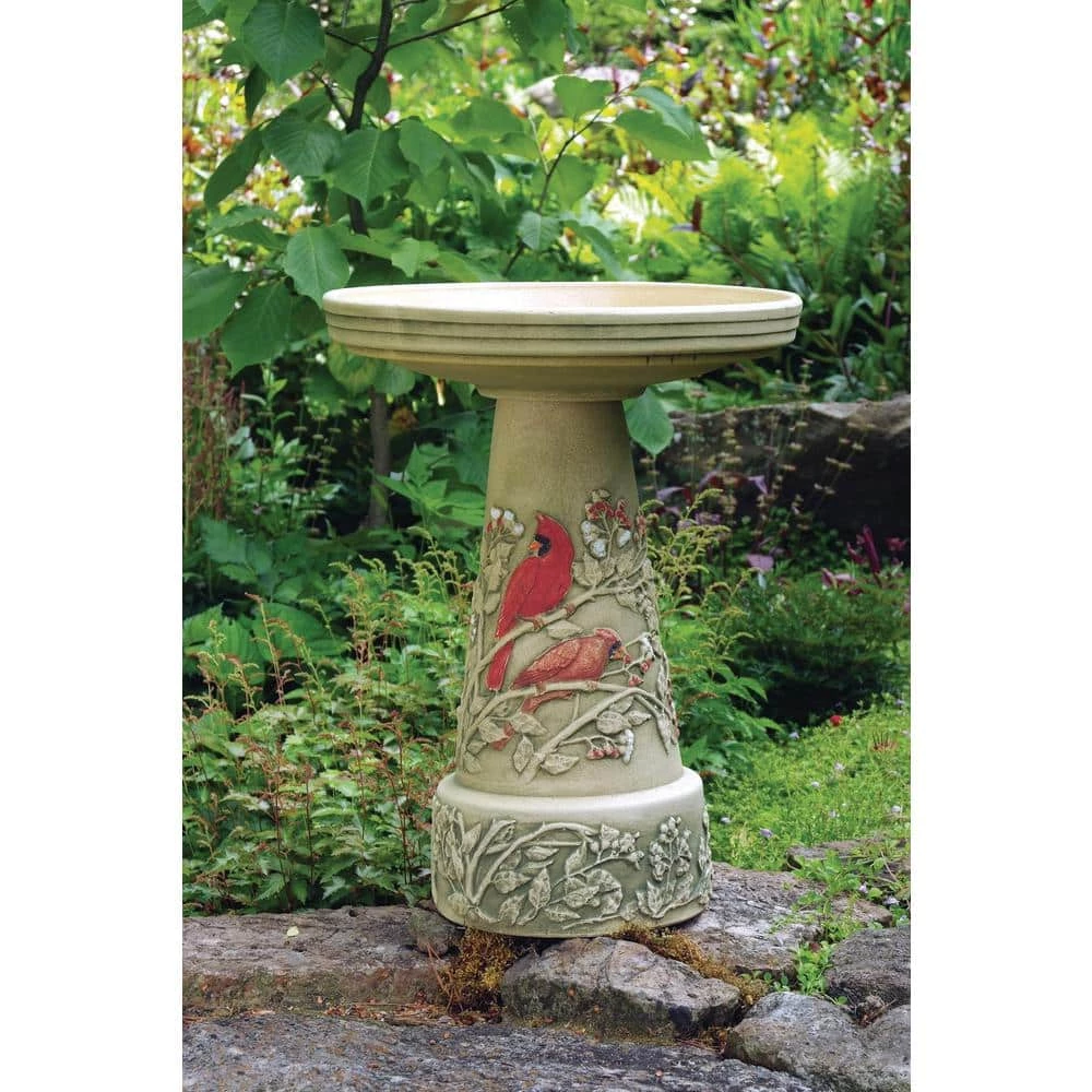 Clay Summer Cardinal Hand-Painted Birdbath by BIRDS choice 2 Clay Summer Cardinal Hand-Painted Birdbath by BIRDS choice - Image 2