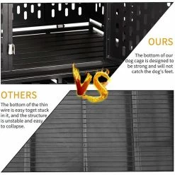 44.20 in. Indoor and Outdoor Heavy-Duty Dog Crate Cage Kennel House with Strong Metal Frame by Foobrues -Cheap Bird & Wildlife Supplies Store black foobrues dog houses lnn p23167932 4f 1000