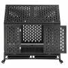 44.20 in. Indoor and Outdoor Heavy-Duty Dog Crate Cage Kennel House with Strong Metal Frame by Foobrues