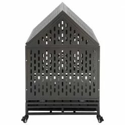 44.20 in. Indoor and Outdoor Heavy-Duty Dog Crate Cage Kennel House with Strong Metal Frame by Foobrues -Cheap Bird & Wildlife Supplies Store black foobrues dog houses lnn p23167932 76 1000