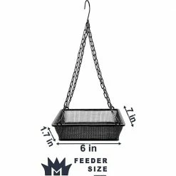 Black Hanging Bird Feeder Mesh Seed Tray by Monarch Abode -Cheap Bird & Wildlife Supplies Store black monarch abode bird feeders 20148 44 1000