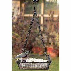 Black Hanging Bird Feeder Mesh Seed Tray by Monarch Abode -Cheap Bird & Wildlife Supplies Store black monarch abode bird feeders 20148 fa 1000