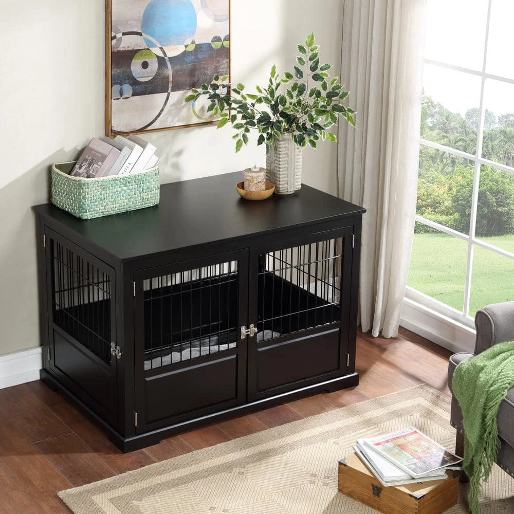 Black Fairview Triple Door Dog Crate - Large by zoovilla 4 Black Fairview Triple Door Dog Crate - Large by zoovilla - Image 4