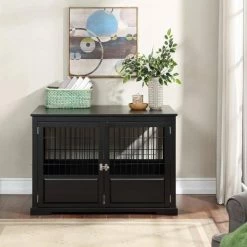 Black Fairview Triple Door Dog Crate - Large by zoovilla 11 Black Fairview Triple Door Dog Crate - Large by zoovilla -Cheap Bird & Wildlife Supplies Store black zoovilla dog houses pth1082021700 44 1000