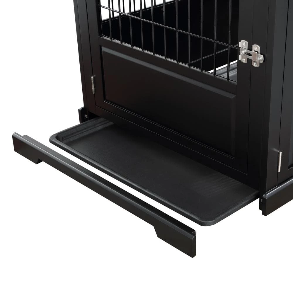 Black Fairview Triple Door Dog Crate - Large by zoovilla 6 Black Fairview Triple Door Dog Crate - Large by zoovilla - Image 6