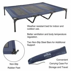 Extra Large Navy Blue Elevated Pet Bed by Petmaker -Cheap Bird & Wildlife Supplies Store blue petmaker dog beds pillows hw3210044 4f 1000