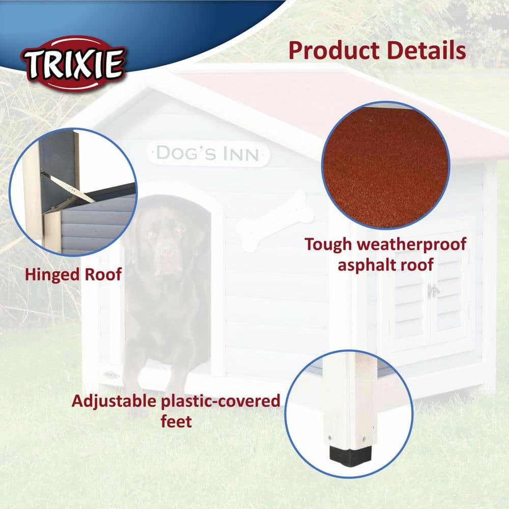 Dog's Inn Dog House in Blue/White by TRIXIE 6 Dog's Inn Dog House in Blue/White by TRIXIE - Image 6