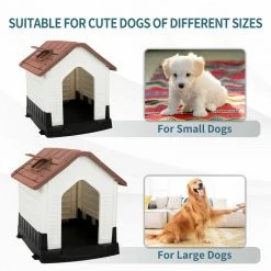 Small Plastic Dog House - Brown and White by EdenBranch -Cheap Bird & Wildlife Supplies Store brown and white edenbranch dog houses 743001b 44 1000