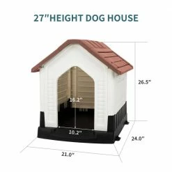 Small Plastic Dog House - Brown and White by EdenBranch -Cheap Bird & Wildlife Supplies Store brown and white edenbranch dog houses 743001b 76 1000