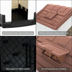 Small Plastic Dog House - Brown and White by EdenBranch -Cheap Bird & Wildlife Supplies Store brown and white edenbranch dog houses 743001b fa 1000