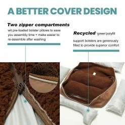 Washable Extra Large Brown Dog Bed With Bolster by Euchirus 9 Washable Extra Large Brown Dog Bed With Bolster by Euchirus -Cheap Bird & Wildlife Supplies Store brown dog beds pillows brown xl 1f 1000