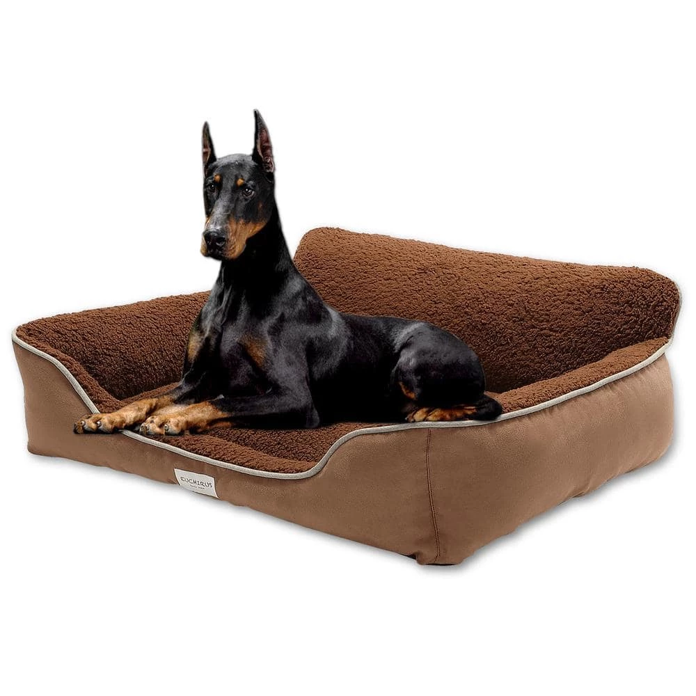 Washable Extra Large Brown Dog Bed With Bolster by Euchirus 3 Washable Extra Large Brown Dog Bed With Bolster by Euchirus - Image 3