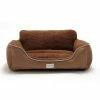 Washable Extra Large Brown Dog Bed With Bolster by Euchirus