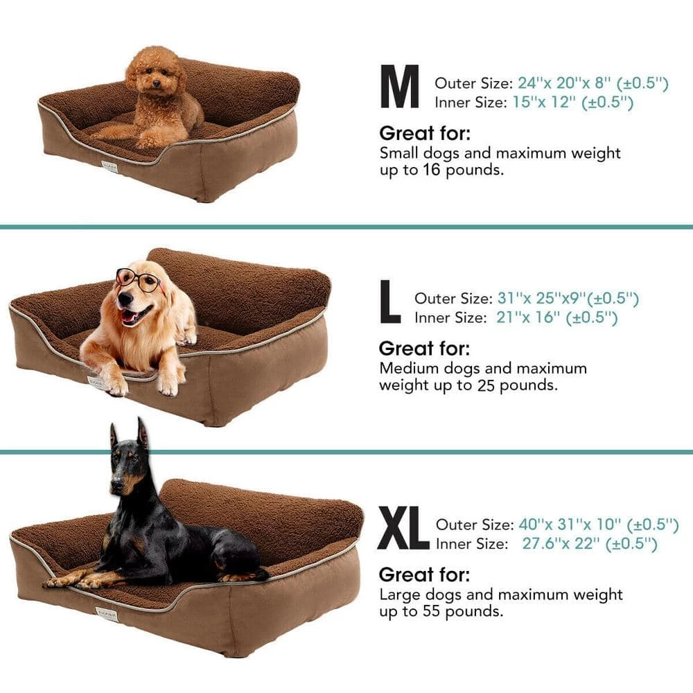 Washable Extra Large Brown Dog Bed With Bolster by Euchirus 6 Washable Extra Large Brown Dog Bed With Bolster by Euchirus - Image 6