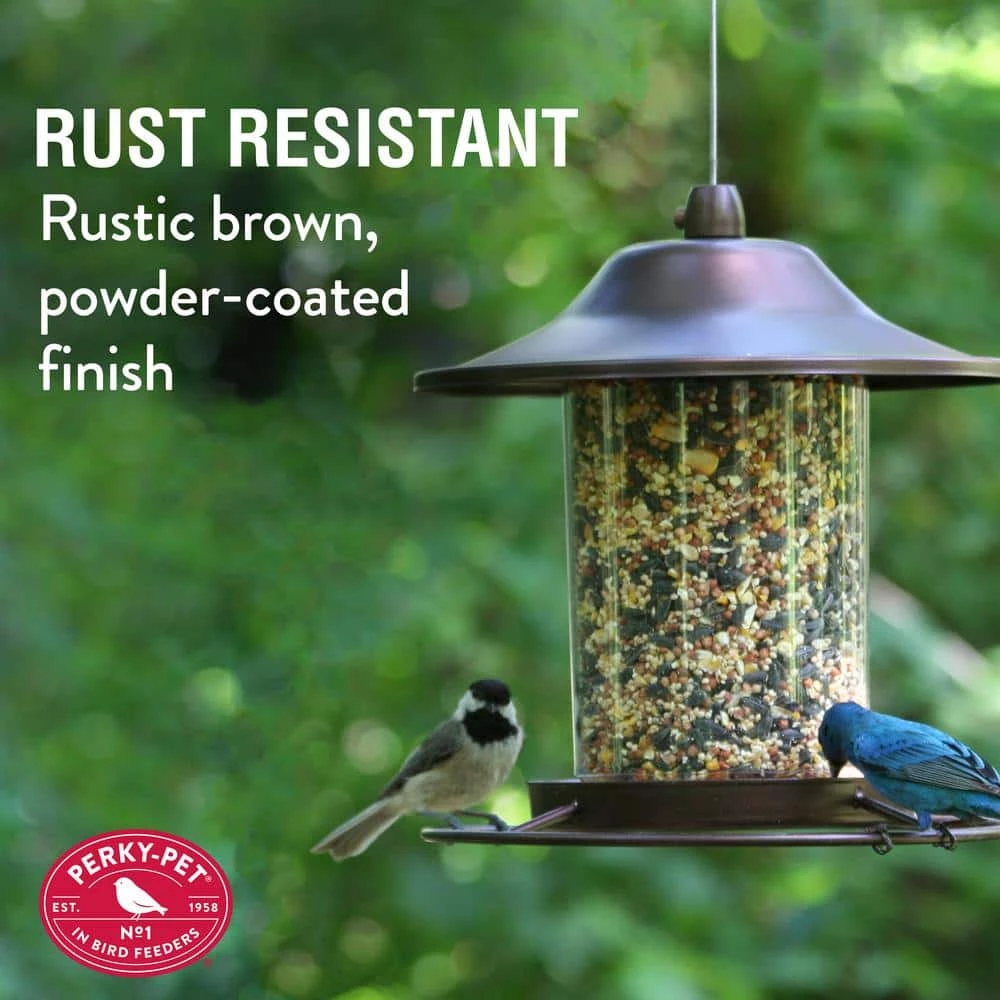 Brown Panorama Hanging Bird Feeder - 2 lb. Capacity by Perky-Pet 5 Brown Panorama Hanging Bird Feeder - 2 lb. Capacity by Perky-Pet - Image 5