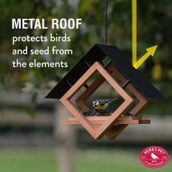 Architect Hanging Wood Bird Feeder - 1/4 Cup Capacity by Perky-Pet -Cheap Bird & Wildlife Supplies Store brown perky pet bird feeders 50180 1f 1000