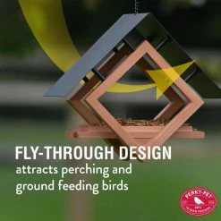 Architect Hanging Wood Bird Feeder - 1/4 Cup Capacity by Perky-Pet -Cheap Bird & Wildlife Supplies Store brown perky pet bird feeders 50180 44 1000