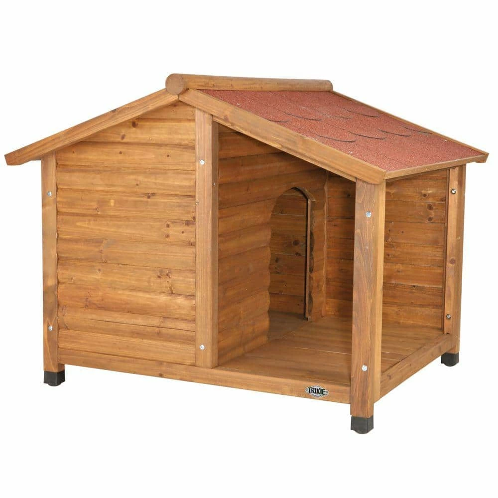 Natura Lodge Dog House, Brown, Medium by TRIXIE 1 Natura Lodge Dog House, Brown, Medium by TRIXIE