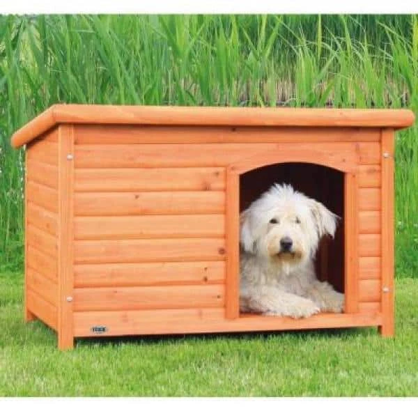 Natura Classic Dog House, Flat Hinged Roof, Adjustable Legs, Brown, Medium by TRIXIE 2 Natura Classic Dog House, Flat Hinged Roof, Adjustable Legs, Brown, Medium by TRIXIE - Image 2