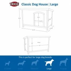Natura Classic Dog House, Flat Hinged Roof, Adjustable Legs, Brown, Large by TRIXIE -Cheap Bird & Wildlife Supplies Store brown trixie dog houses 39553 44 1000