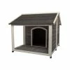 35.83 in. W Wooden Modern Outdoor Waterproof Windproof Dog Cage Dog House Dog Kennel with Porch Deck by Foobrues