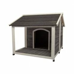 35.83 in. W Outdoor Wooden Dog House by Foobrues