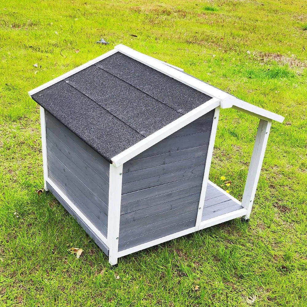 35.83 in. W Outdoor Wooden Dog House by Foobrues 3 35.83 in. W Outdoor Wooden Dog House by Foobrues - Image 3