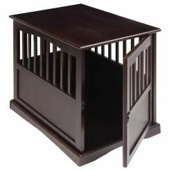 Small Espresso Pet Crate End Table with Gate by Casual Home -Cheap Bird & Wildlife Supplies Store casual home dog crates crate pads 600 44 44 1000