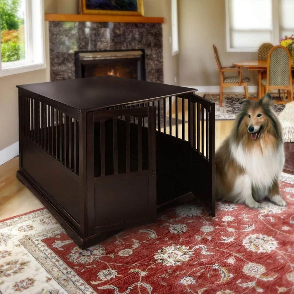 Extra Large Wood Pet Crate Espresso End Table by Casual Home 9 Extra Large Wood Pet Crate Espresso End Table by Casual Home - Image 9