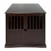 Extra Large Wood Pet Crate Espresso End Table by Casual Home