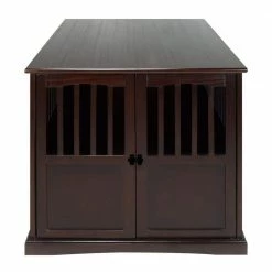 Extra Large Wood Pet Crate Espresso End Table by Casual Home