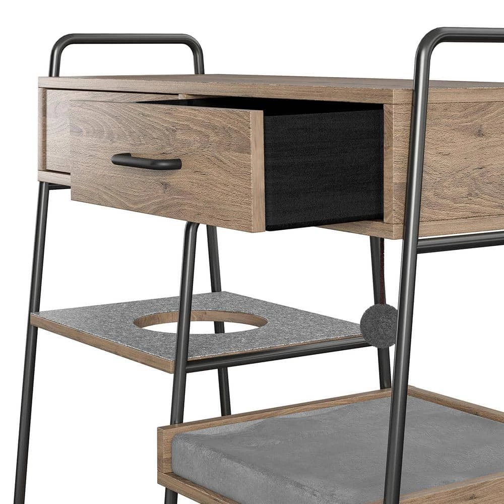 O'Malley Accent Table with Medium Cat Bed, Rustic Oak by OLLIE & HUTCH 6 O'Malley Accent Table with Medium Cat Bed, Rustic Oak by OLLIE & HUTCH - Image 6