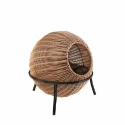 Nala Medium Brown Wicker Cat Condo Bed by Sam's Pets