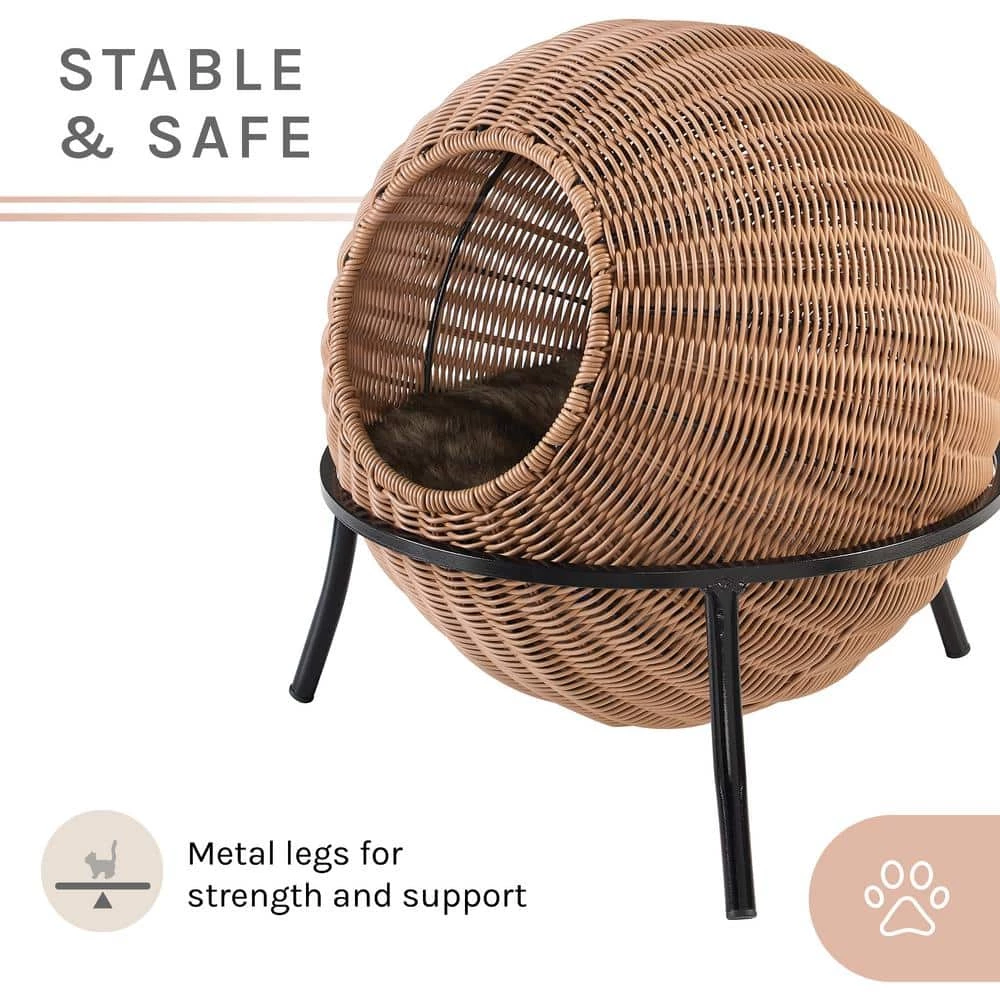 Nala Medium Brown Wicker Cat Condo Bed by Sam's Pets 6 Nala Medium Brown Wicker Cat Condo Bed by Sam's Pets - Image 6
