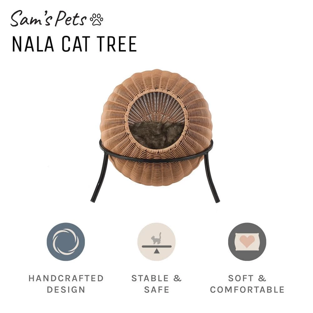 Nala Medium Brown Wicker Cat Condo Bed by Sam's Pets 4 Nala Medium Brown Wicker Cat Condo Bed by Sam's Pets - Image 4