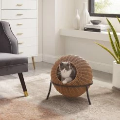 Nala Medium Brown Wicker Cat Condo Bed by Sam's Pets 27 Nala Medium Brown Wicker Cat Condo Bed by Sam's Pets -Cheap Bird & Wildlife Supplies Store cat beds sp cb1294br d4 1000