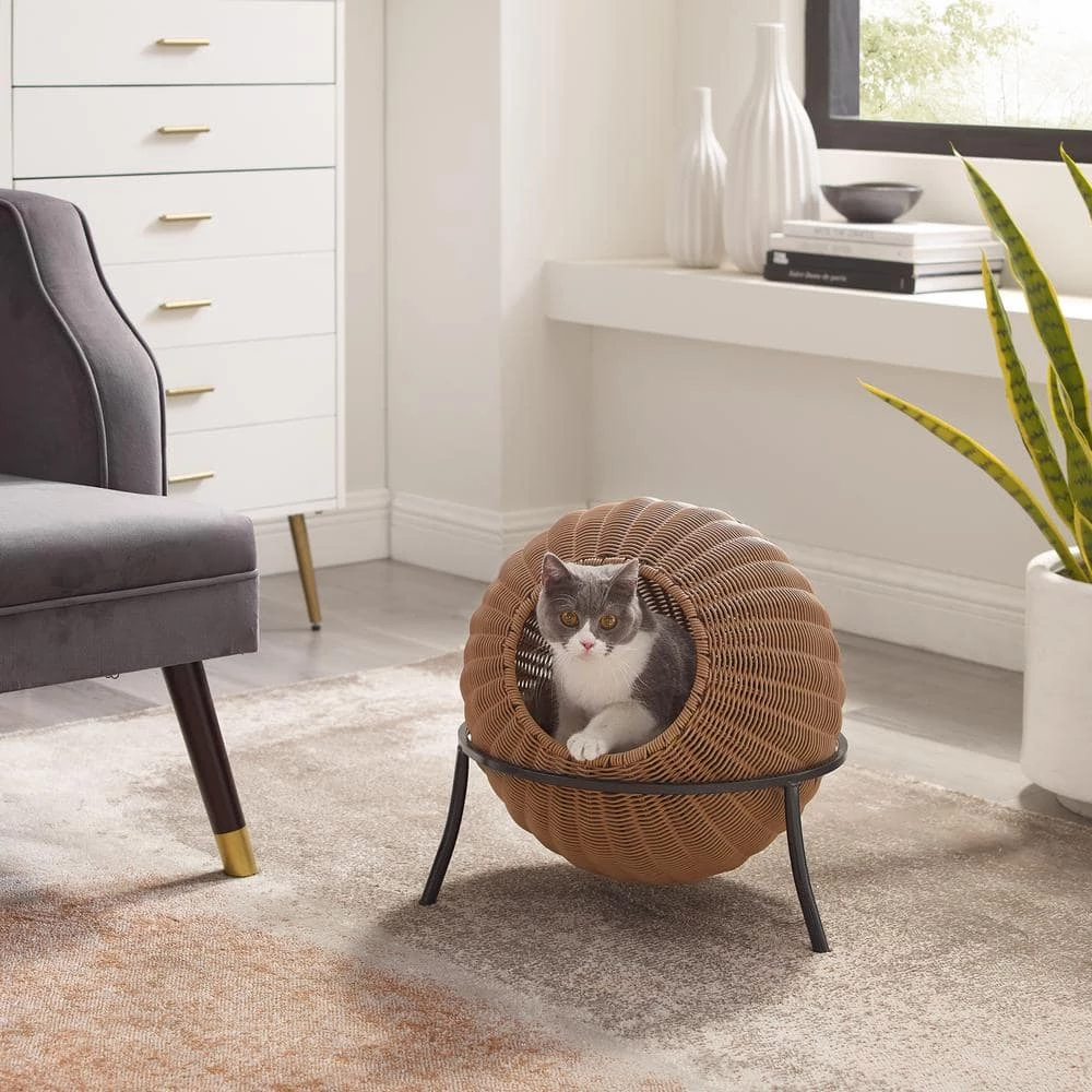 Nala Medium Brown Wicker Cat Condo Bed by Sam's Pets 14 Nala Medium Brown Wicker Cat Condo Bed by Sam's Pets - Image 14