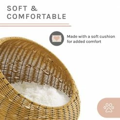 Nala Medium Brown Wicker Cat Bed by Sam's Pets -Cheap Bird & Wildlife Supplies Store cat beds sp cb1305br 1d 1000