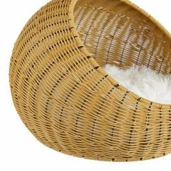 Nala Medium Brown Wicker Cat Bed by Sam's Pets -Cheap Bird & Wildlife Supplies Store cat beds sp cb1305br 4f 1000