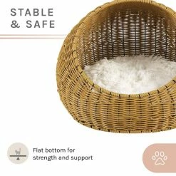 Nala Medium Brown Wicker Cat Bed by Sam's Pets -Cheap Bird & Wildlife Supplies Store cat beds sp cb1305br a0 1000