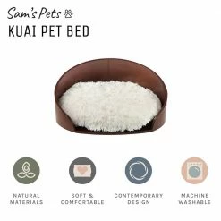 Kuai Bent Wood Faux Fur Dark Brown Cat Bed Small by Sam's Pets -Cheap Bird & Wildlife Supplies Store cat beds sp db1300db 1 40 1000