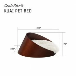 Kuai Bent Wood Faux Fur Dark Brown Cat Bed Small by Sam's Pets -Cheap Bird & Wildlife Supplies Store cat beds sp db1300db 1 44 1000